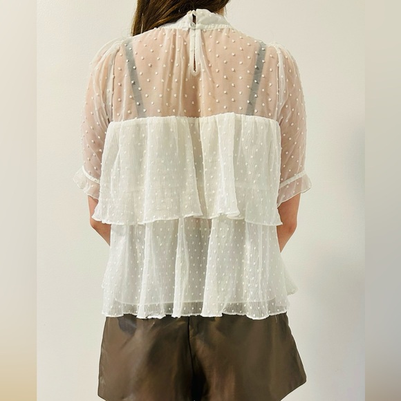 Zara White Ruffled Blouse - Picture 5 of 5